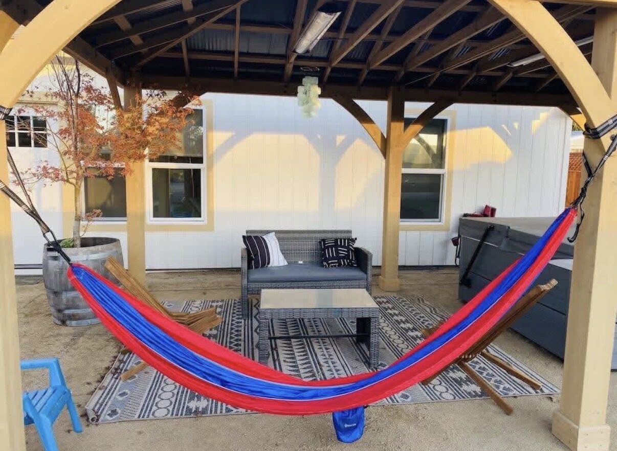 Hammock under the pavilion