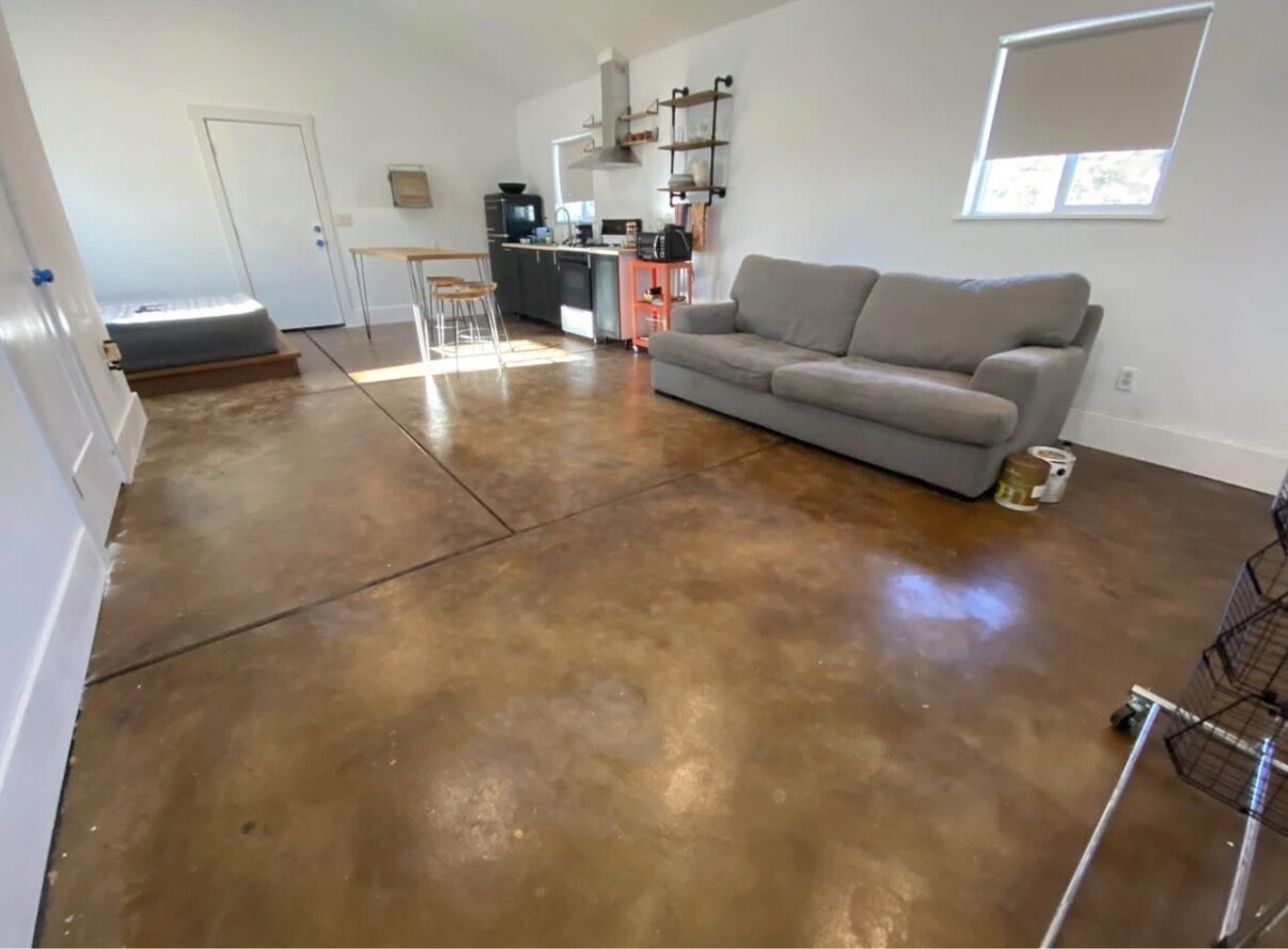 Studio B — open floor plan with polished concrete floors