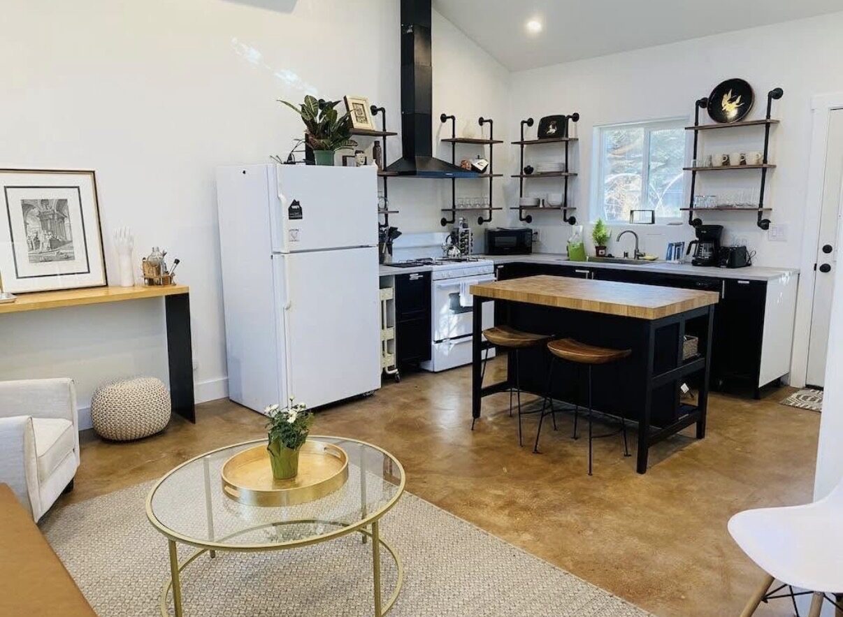 Studio C — open living area and kitchen